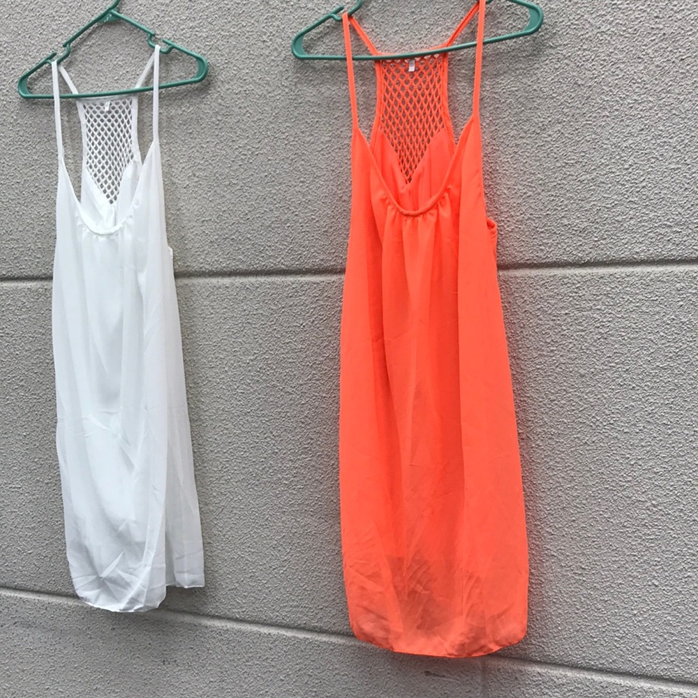Woman’s spaghetti strap back short dress